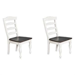 Pemberley Row Mahogany White/Dark Brown Chair Ladderback 41&quotH Unassembled