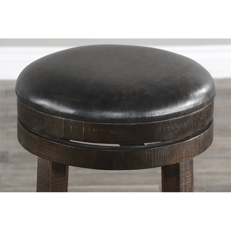 Pemberly Row Wood Bar Stool Chair in Tobacco (Set of 2)