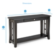 Pemberly Row Transitional Wood Sofa Table in Black