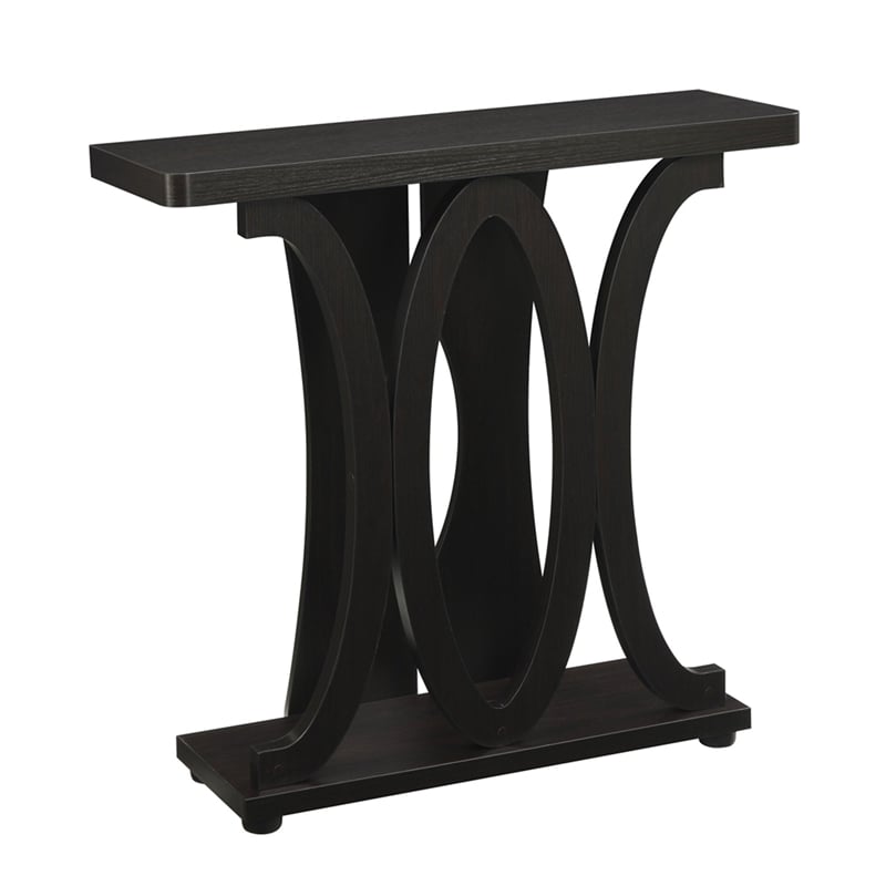 Pemberly Row Modern Console Table in Espresso Wood Finish