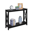 Pemberly Row Traditional Rectangular Console Table in Black Wood Finish