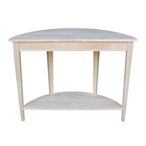 Pemberly Row Transitional Unfinished Half Moon Console Table