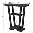 Pemberly Row Transitional V Console Table in Black Wood Finish