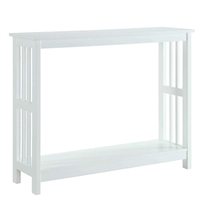 Pemberly Row Traditional Mission Console Table in White Wood Finish