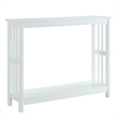 Pemberly Row Traditional Mission Console Table in White Wood Finish
