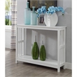 Pemberly Row Traditional Mission Console Table in White Wood Finish