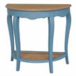 Pemberly Row Modern Half-Moon Wood Console Table in Antique Blue