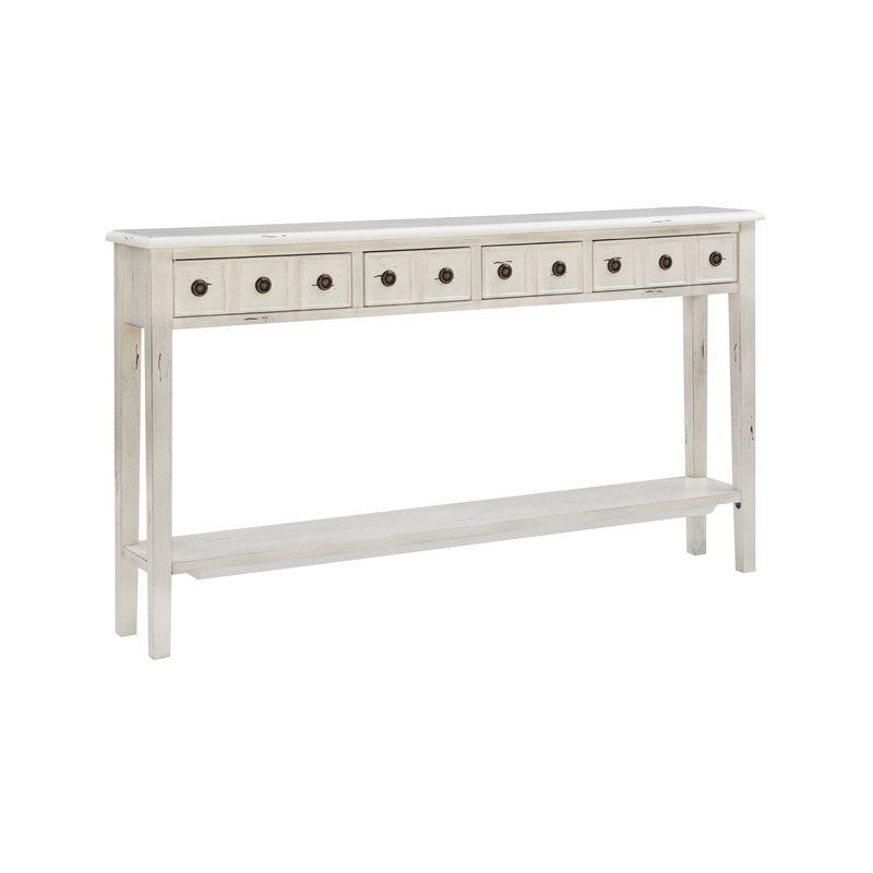 Pemberley Row Wood Cream Console Table Rectangular Slimline 60