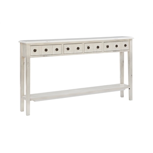 Pemberley Row Wood Cream Console Table Rectangular Slimline 60&quot Unassembled