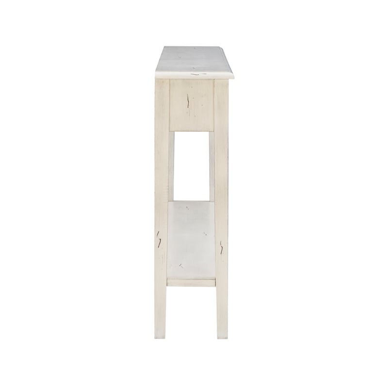 Pemberley Row Wood Cream Console Table Rectangular Slimline 60