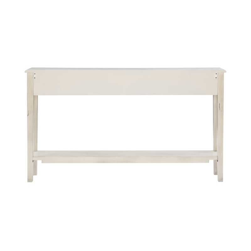 Pemberley Row Wood Cream Console Table Rectangular Slimline 60