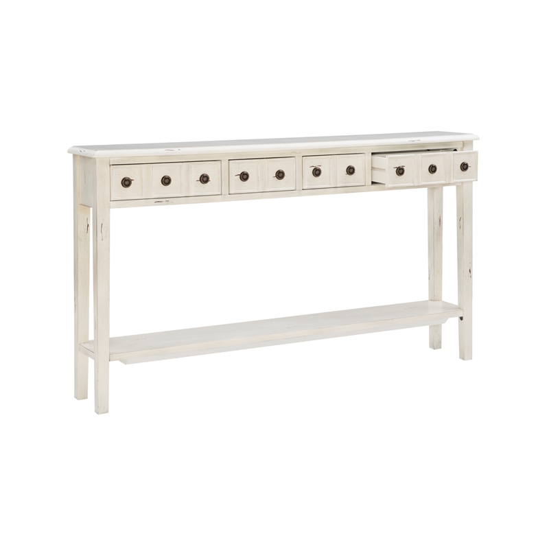 Pemberley Row Wood Cream Console Table Rectangular Slimline 60