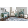 Pemberley Row Wood Teal Blue Console Table Rectangular Slimline 60