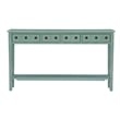 Pemberley Row Wood Teal Blue Console Table Rectangular Slimline 60