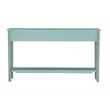 Pemberley Row Wood Teal Blue Console Table Rectangular Slimline 60