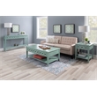 Pemberley Row Wood Teal Blue Console Table Rectangular Slimline 60