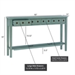 Pemberley Row Wood Teal Blue Console Table Rectangular Slimline 60