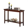Pemberley Row Solid Rubberwood Espresso Console Table Rectangular Raised Edges 48