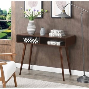 Pemberley Row MDF Espresso Console Table Rectangular Mid-Century 30&quot H x 42&quot W x 15.75&quot D Unassembled