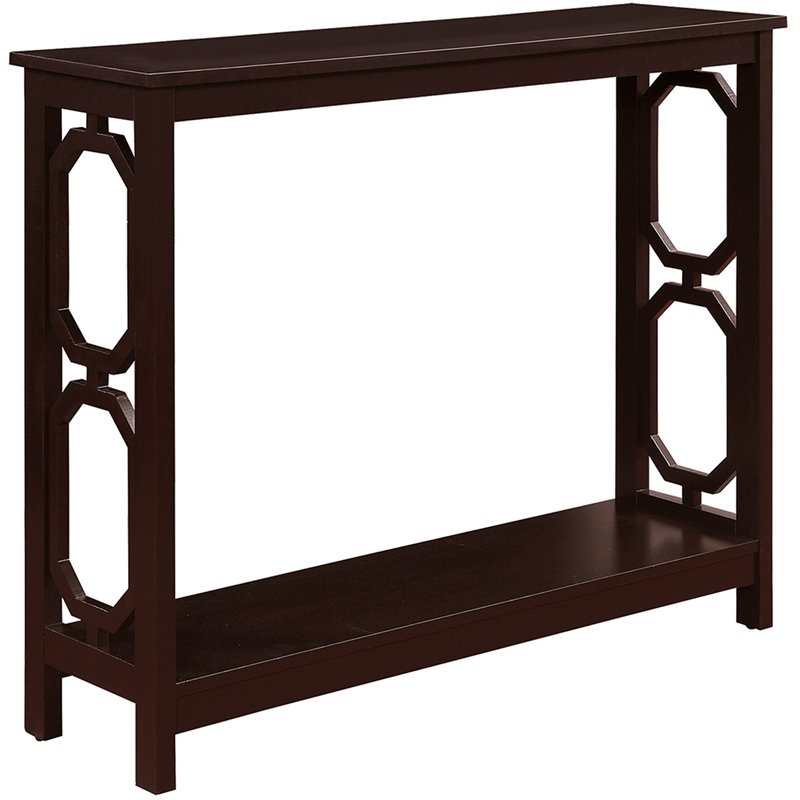 Pemberley Row MDF Espresso Console Table Rectangular Easy Assembly 31.5