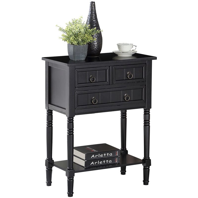 Pemberley Row MDF Black Console Table Rectangular Transitional 30.75