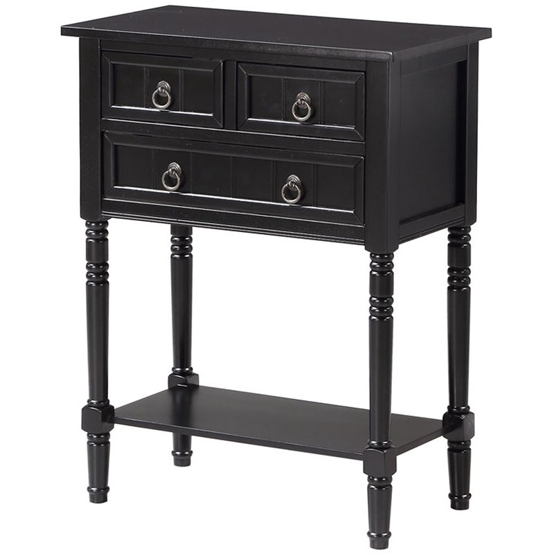 Pemberley Row MDF Black Console Table Rectangular Transitional 30.75