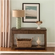 Pemberley Row Wood Brown Sofa Table Rectangular Bottom Shelf for Storage