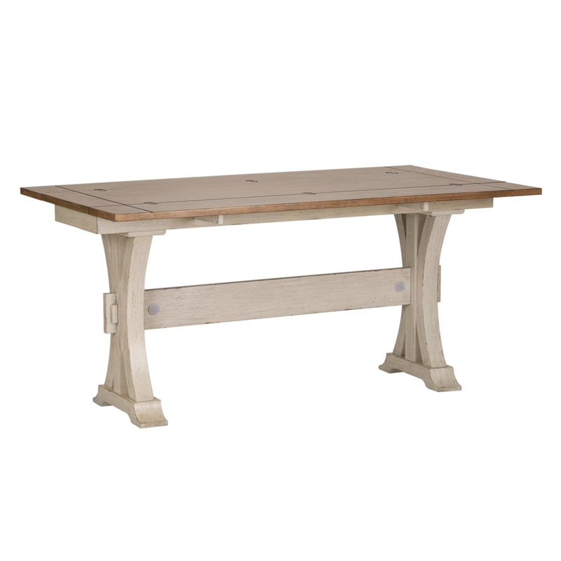 Pemberley Row Wood Distressed White Sofa Table Rectangular Flip Lid