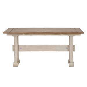 Pemberley Row Wood Distressed White Sofa Table Rectangular Flip Lid