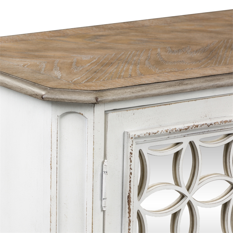 Pemberly Row Traditional Wood TV Console in White