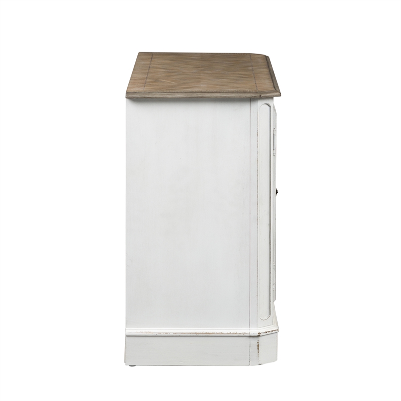 Pemberly Row Traditional Wood TV Console in White