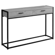 Pemberly Row 2 Drawer Accent Console Table in Gray and Black