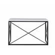 Pemberly Row Transitional White Marble Top Rectangle Sofa Table