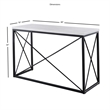 Pemberly Row Transitional White Marble Top Rectangle Sofa Table