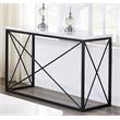Pemberly Row Transitional White Marble Top Rectangle Sofa Table