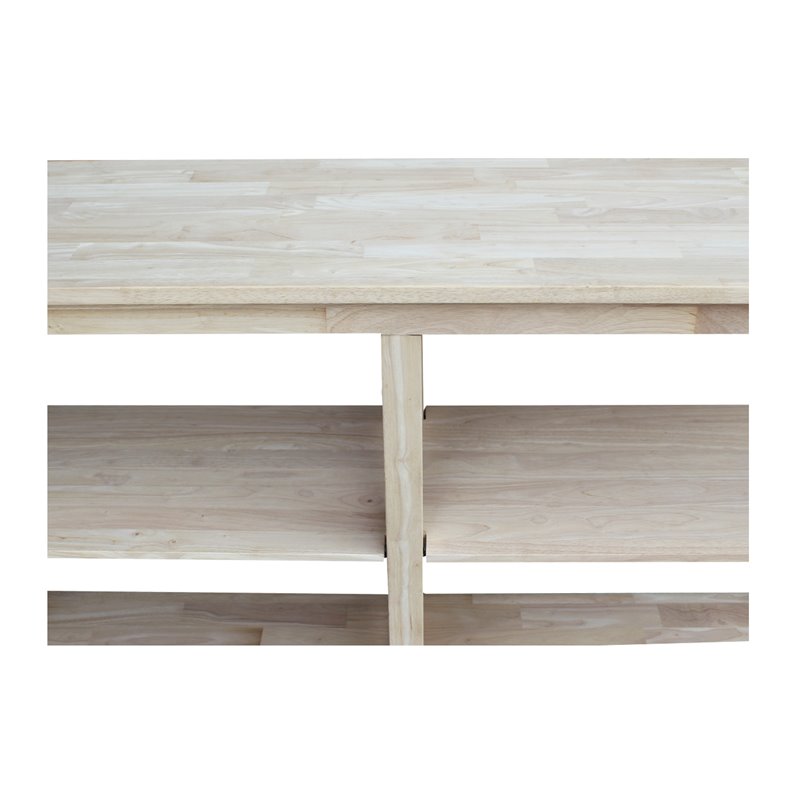 Pemberly Row Traditional Sofa - Server Table Includes Shelves