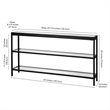 Pemberley Row Metal Black Bronze Console Table Rectangular Tempered Glass 55