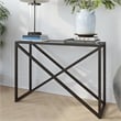Pemberly Row Traditional 30' Geometric Metal Console Table in Black and Bronze