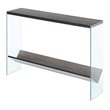 Pemberly Row Contemporary V Console Table in Gray Wood Finish
