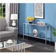 Pemberley Row Chromed Metal Chrome Console Table Rectangular Clear Glass 47.25