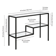 Pemberly Row Traditional Two Tier Metal Console Table in Black and Bronze