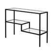 Pemberly Row Traditional Two Tier Metal Console Table in Black and Bronze