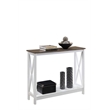 Pemberley Row Wood White Console Table Rectangular Bottom Shelf 31.5