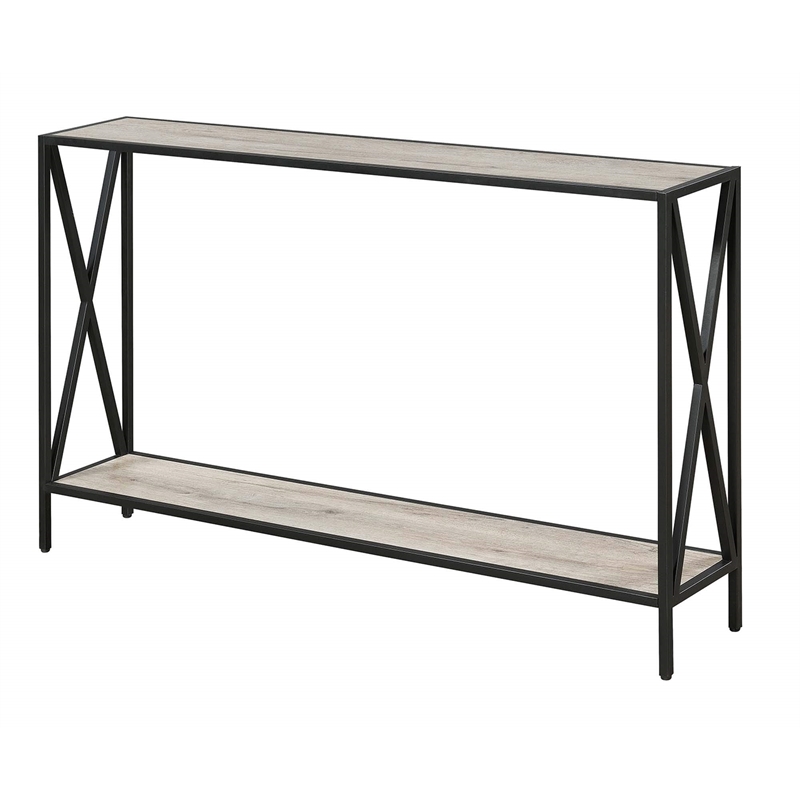 Pemberly Row Contemporary Console Table in Brown Wood Finish