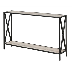 Pemberly Row Contemporary Console Table in Brown Wood Finish