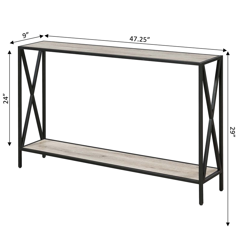 Pemberly Row Contemporary Console Table in Brown Wood Finish