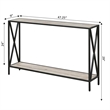Pemberly Row Contemporary Console Table in Brown Wood Finish
