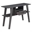 Pemberly Row Contemporary Console Table with Drawer in Gray Wood Finish