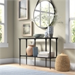 Pemberly Row Traditional Vintage Black and Bronze Metal Console Table