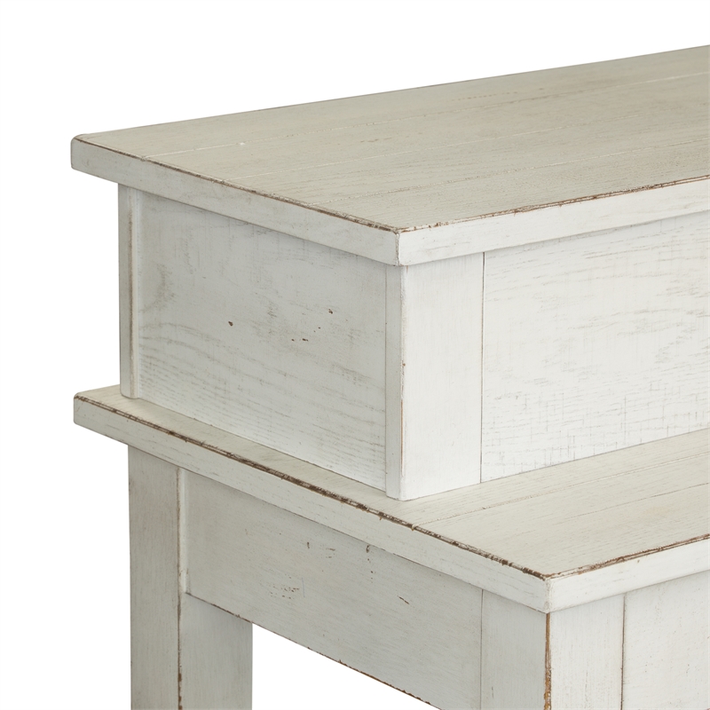 Pemberly Row Farmhouse Moder Wood Console Bar Table